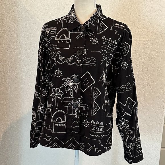 CHICO's ADDITIONS Lightweight Embroidered Jacket - Large - Picture 2 of 9